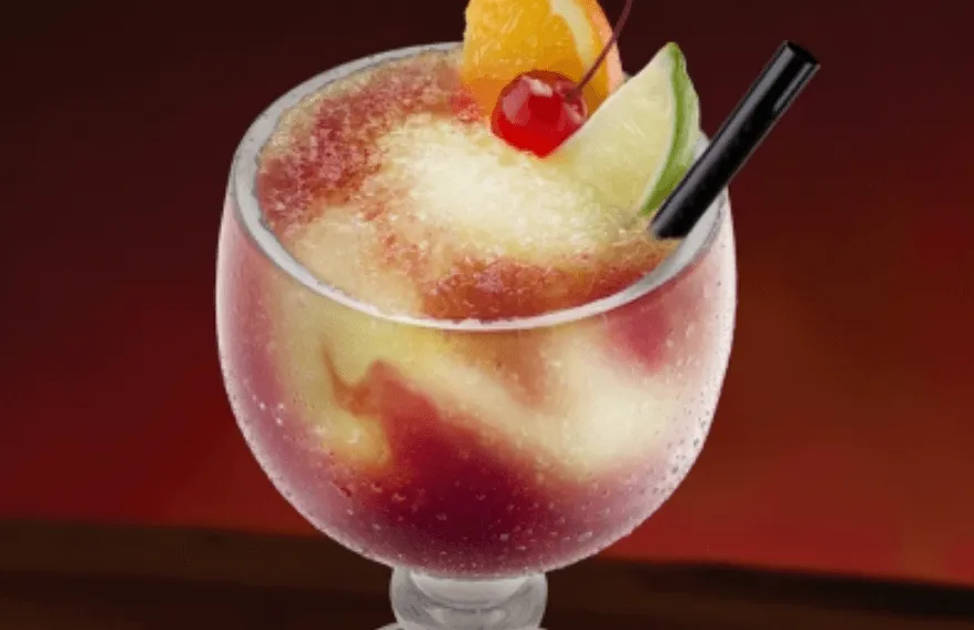 Sangria Margarita  with cherry and lemon garnish