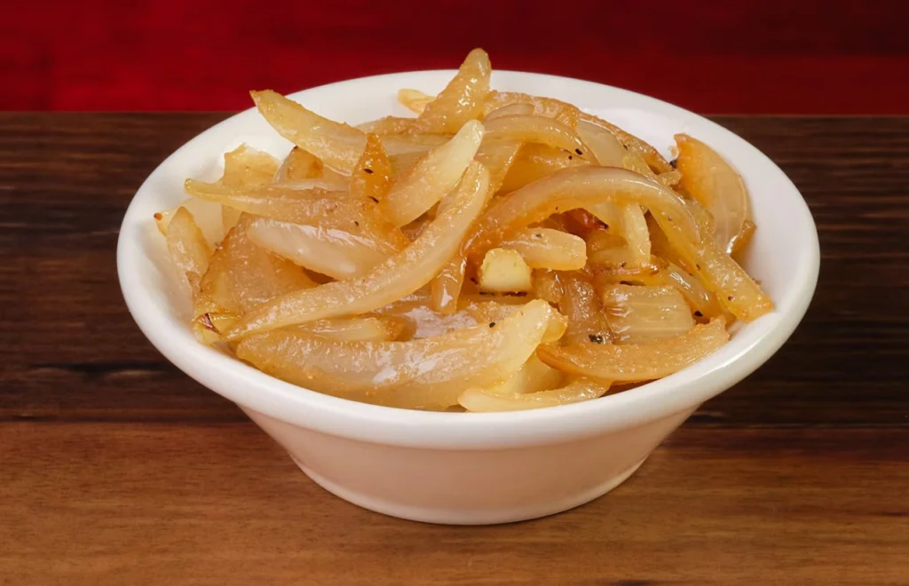sauteed onions in the bowl
