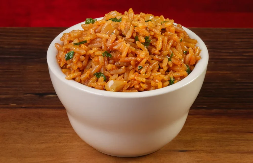 Bowl of brown seasoned rice 