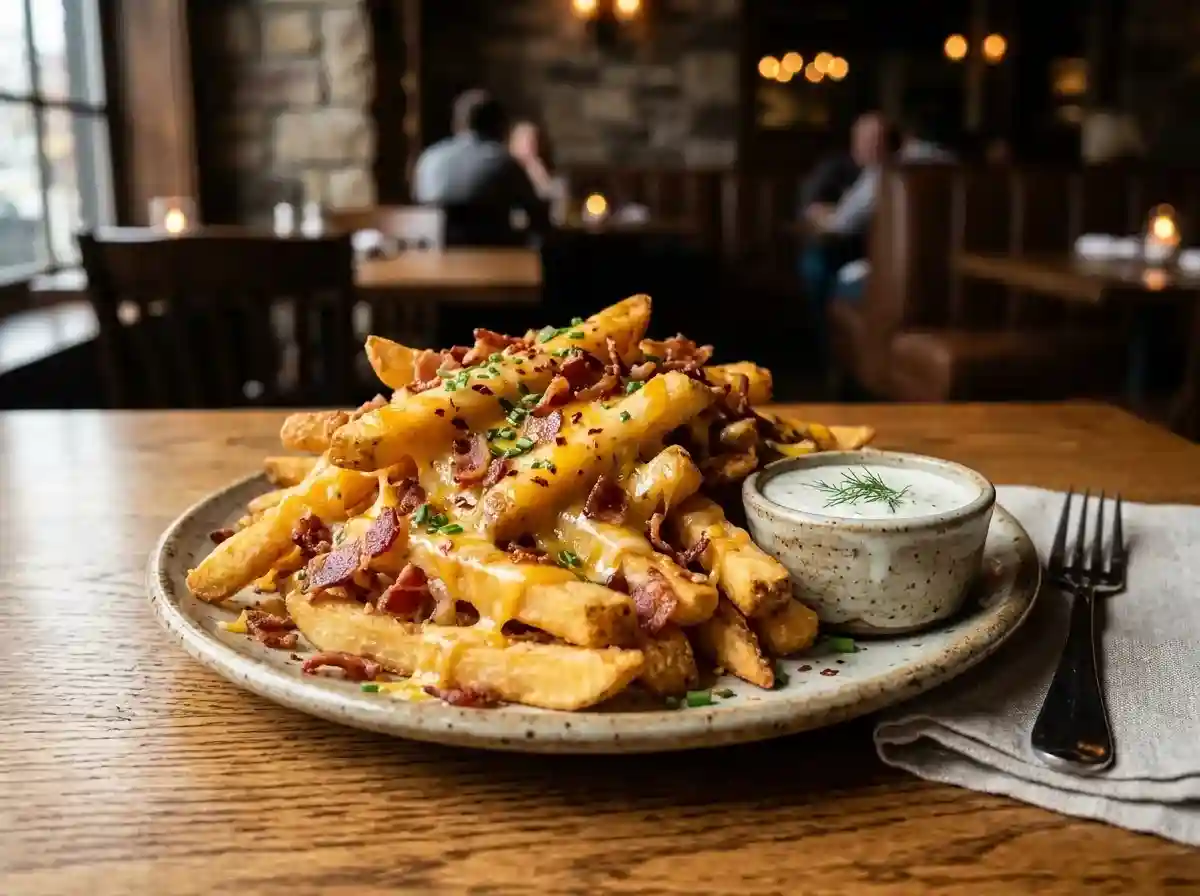 Cheese Fries 1 Golden Texas Roadhouse fries topped with melted cheddar cheese, bacon bits