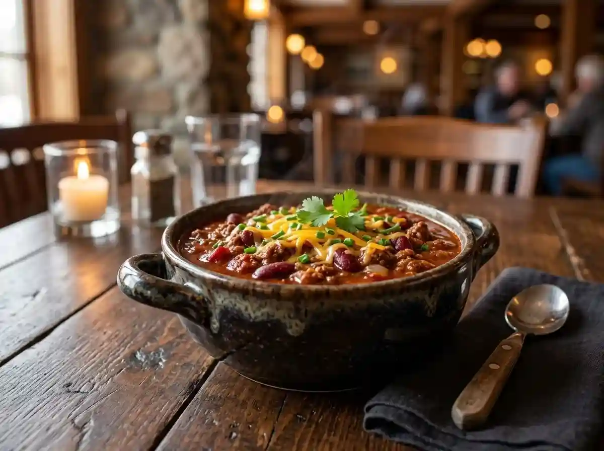 Red Chilli Cup 1 Warm bowl of Texas Red Chili topped with cheddar cheese and diced red onions