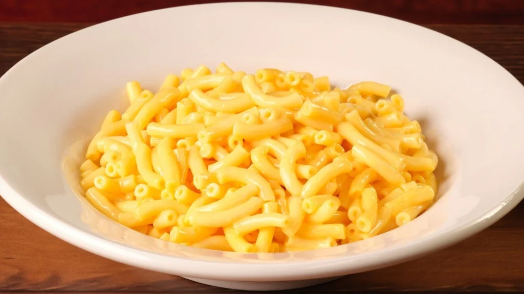 Plate of creamy macaroni and cheese 