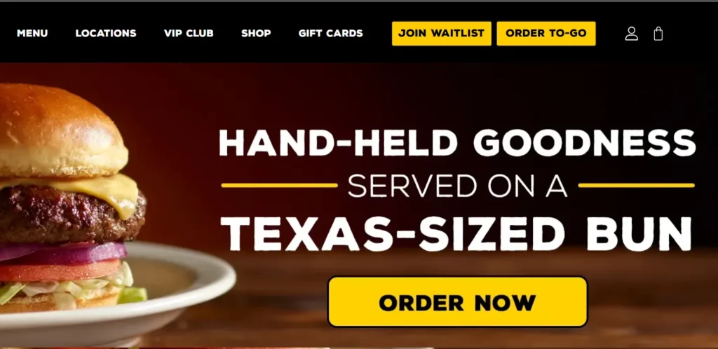 Texas Roadhouse waitlist option showing on image