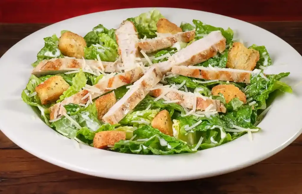 Salads Menu 4 Classic Chicken Caesar Salad with romaine, Parmesan, and croutons