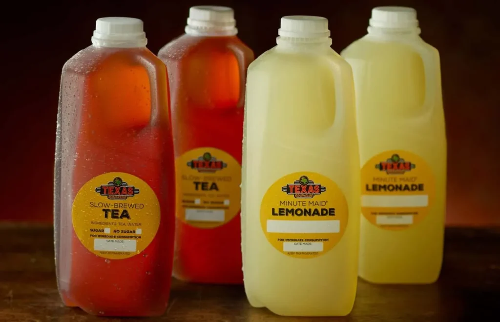 Texas Roadhouse Drinks Menu 8 Gallon of Iced Tea or Lemonade