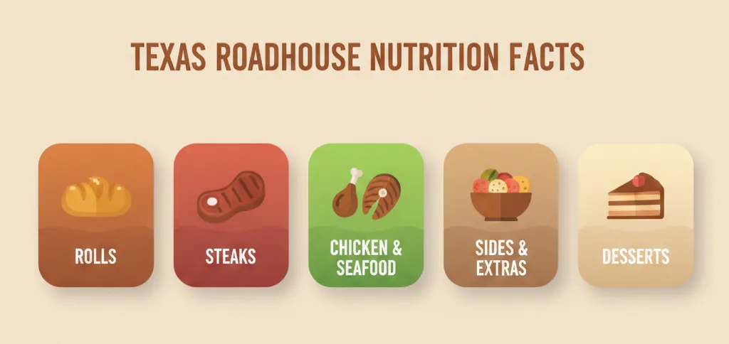 Texas Roadhouse Nutrition Information 3 Texas Roadhouse Nutrition Facts with food items icons