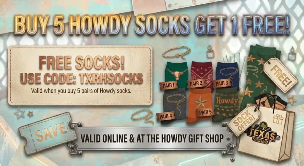 Texas Roadhouse Coupons, Vouchers, Deals - All promo Codes & Discounts 6 Texas Roadhouse Free Socks offer 1