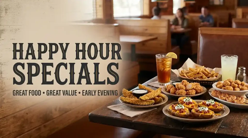 Happy Hour Specials 1 Texas Roadhouse Happy Hour with appetizers and refreshing drinks in a lively steakhouse setting
