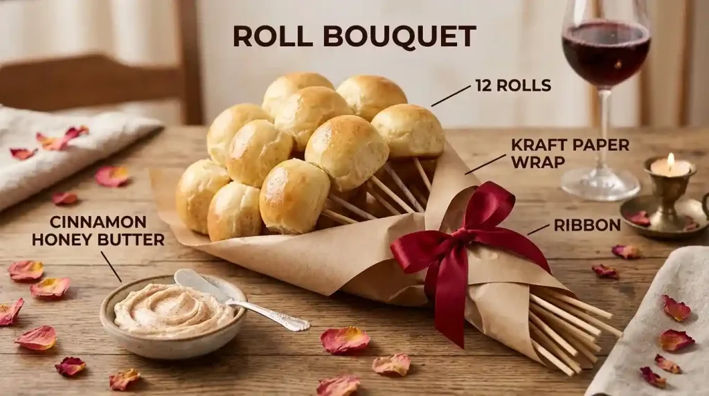 Texas Roadhouse Rolls 6 Texas Roadhouse roll bouquet with warm dinner rolls and cinnamon honey butter
